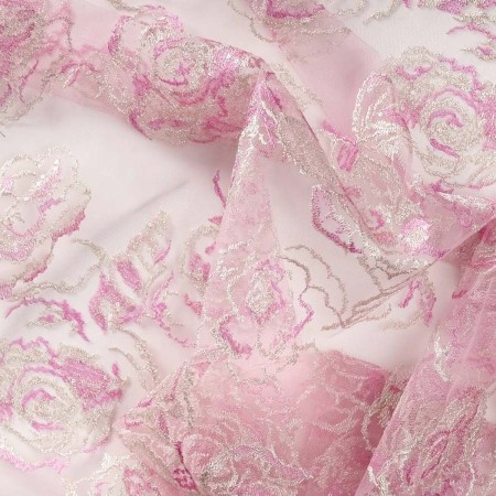 Tul bordado flor roseton