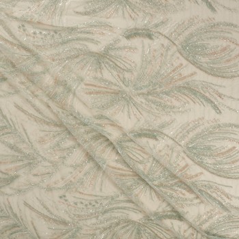 Embroidered Tulle with Beading
