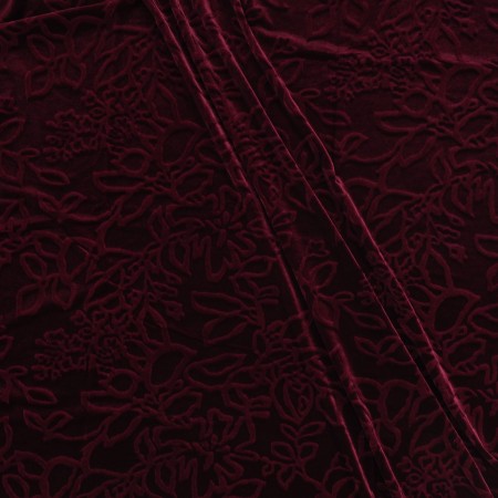 Red embossed print velvet