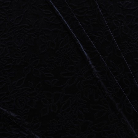 Navy embossed print velvet
