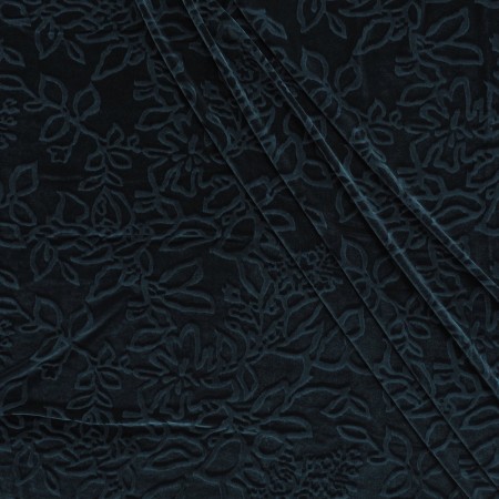 Petroleum embossed print velvet