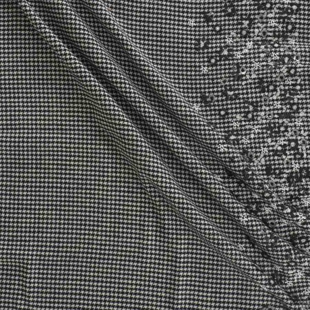 Lana con lentejuelas blanco negro