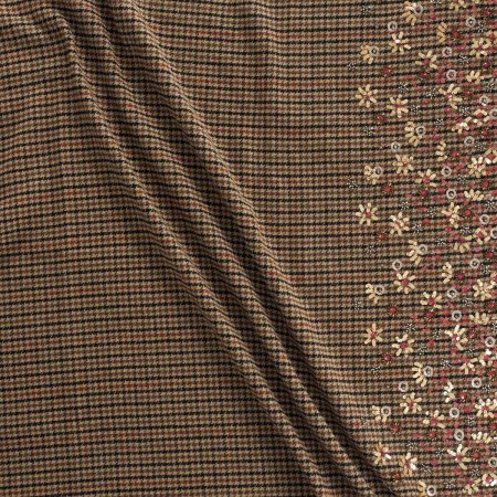 Lana con lentejuelas marron