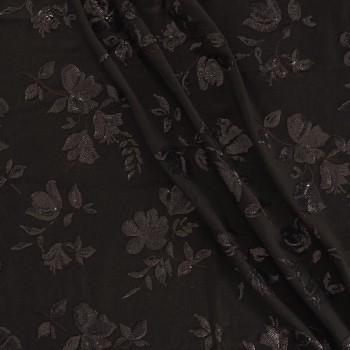 Brown embroidered twill sequins