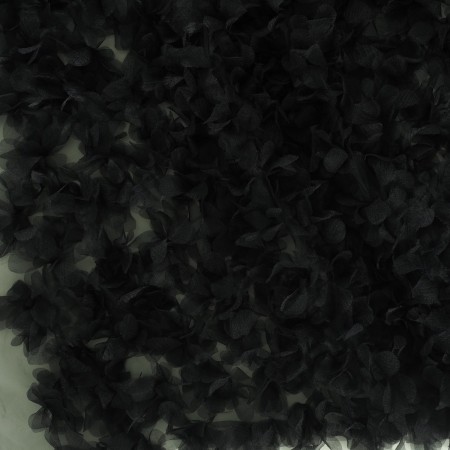 Flores tul 3d negro