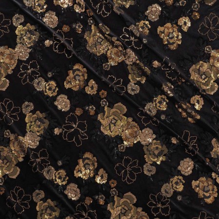 Black velvet embroidery