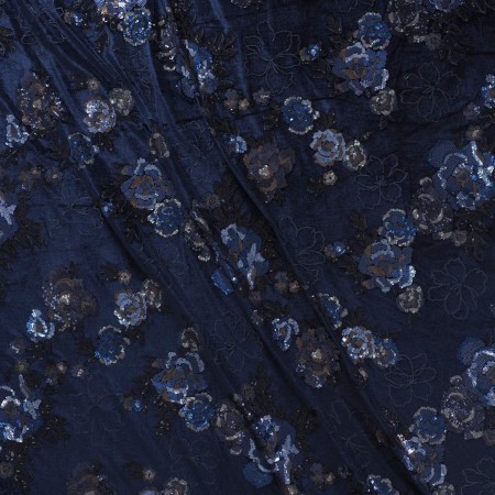 Blue velvet embroidery