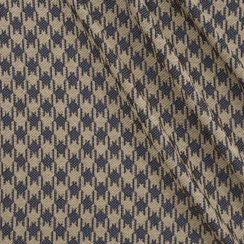 Blue jacquard geometric