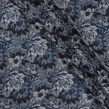 Blue jacquard flowers