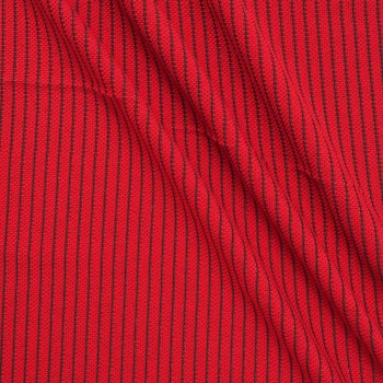 Jacquard raya lamé rojo