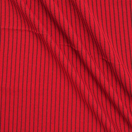 Jacquard raya lamé rojo