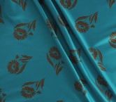 Mikado floral marron turquesa