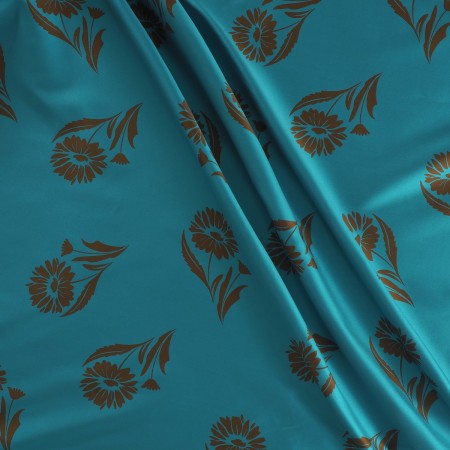 Mikado floral marron turquesa