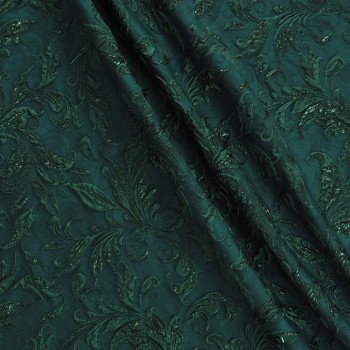 Green ornamental jacquard lamè