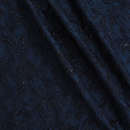 Blue ornamental jacquard lamè