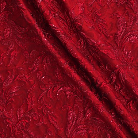 Red ornamental jacquard lamè