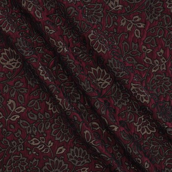 Jacq. floral relieve lamé burdeos