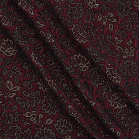 Jacq. floral relieve lamé burdeos