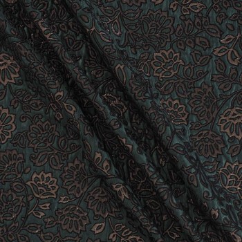 Green jacq. floral lamé embossed