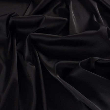 Black roma light stretch satin