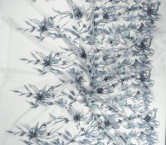 Bordado floral en 3d azul claro