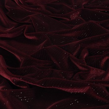 Terciopelo punteado glitter rojo oscuro