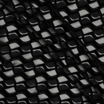 Terciopelo geomÉtrico bordado negro