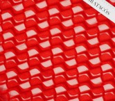 Geometric embroidered velvet red