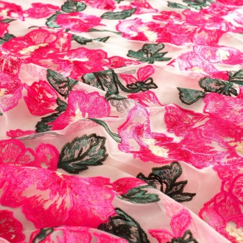 Pink pure floral embroidery