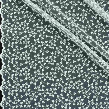 White micro branch embroidery