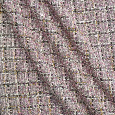 Tweed color con lentejuelas rosa