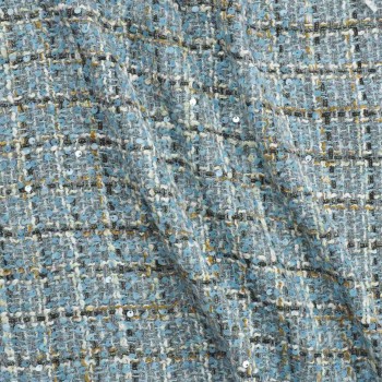 Color tweed with sequins blue