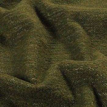 Green kaki wool tweed  lame