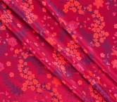 Jacquard raso floral grs rosa fuxia