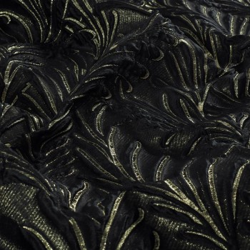 Black gold jacquard with relie