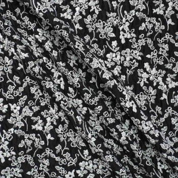 White black floral quilted jac