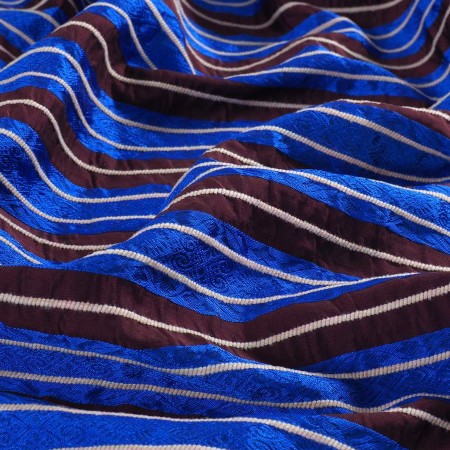 Blue grana striped jacquard