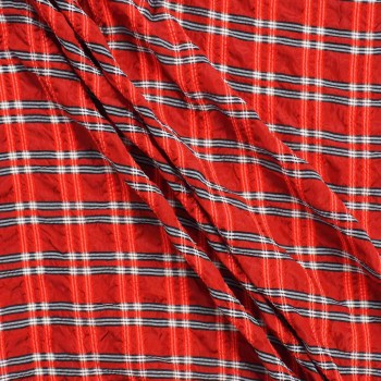 Red check jacquard cupro