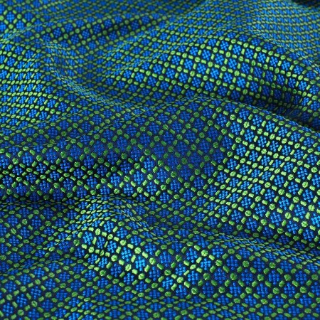 Green blue geometric jacquard