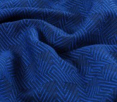 Jacquard lana geomÉtrico azul