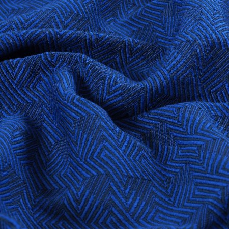 Jacquard lana geomÉtrico azul