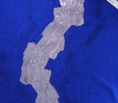 Blue relief jacquard lame