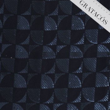 Navy geometric design sequins