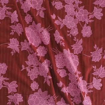 Bordado raya diplomática rojo rosa