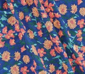 Blue flower embroidered tafetan