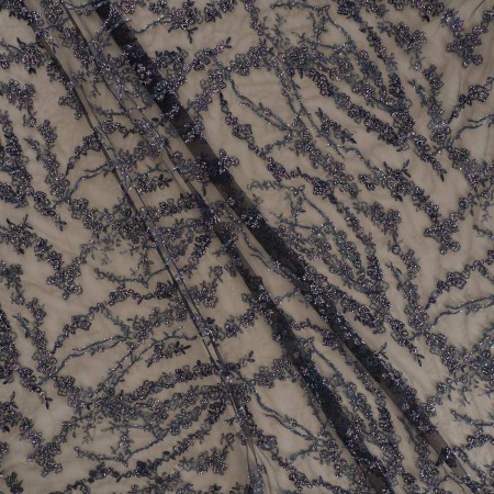 Blue navy rhinestone  embroidery