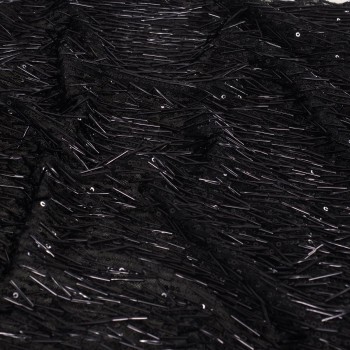 Black fringes with sequins