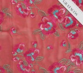 Garnet embroidered flower organza