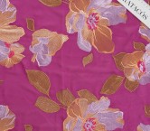 Fuxia flower embroidered chiffon