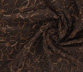 Bordado flor canutillos marron